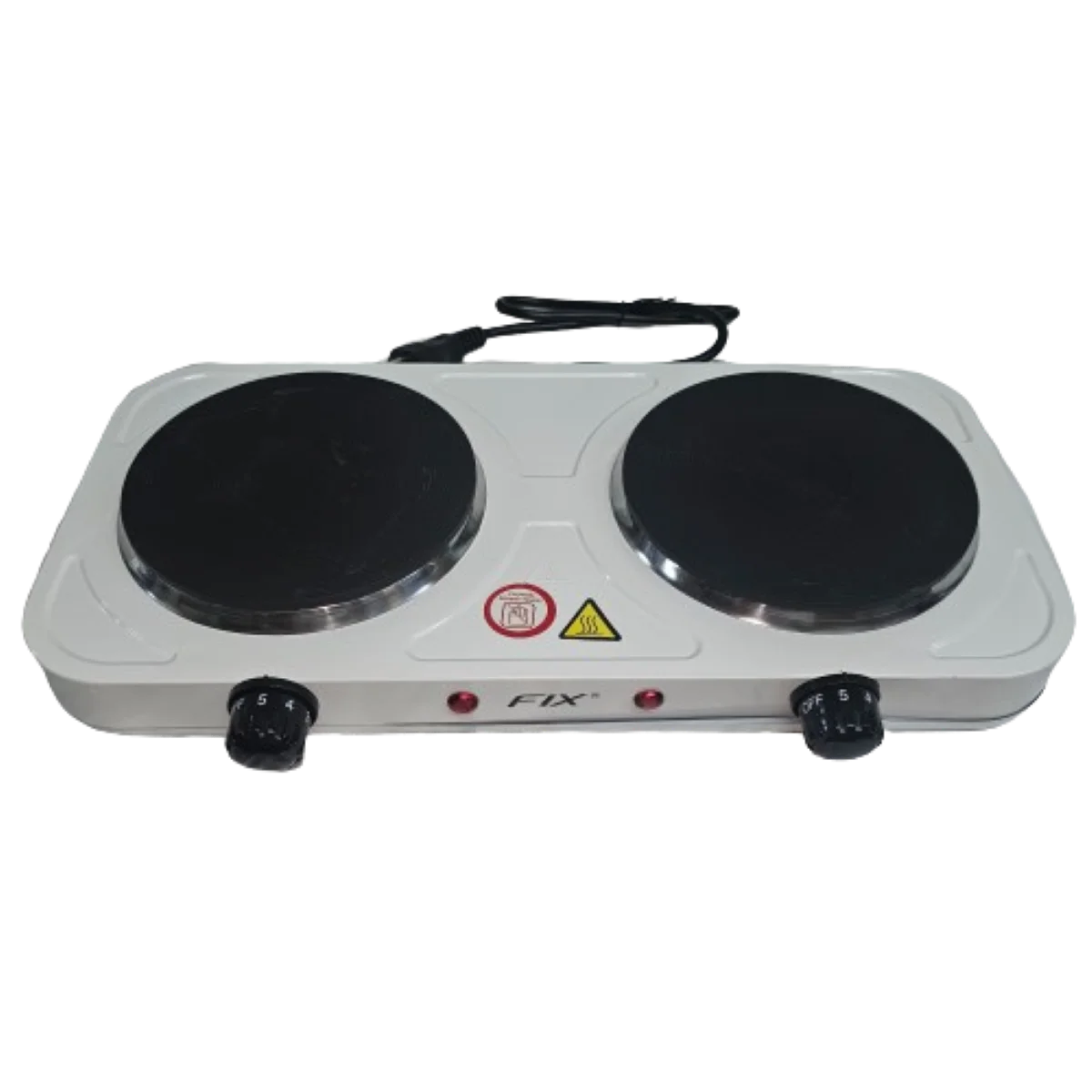 Portable Electric Cooktop 2 Burners | Disc Stove | 110V | White & Black