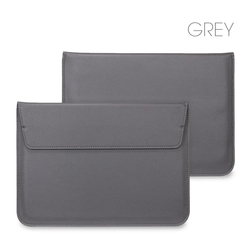 PU Leather Laptop Sleeve Case – 11" to 16.2" | MacBook Air Pro, Notebook Bag | Multiple Colors