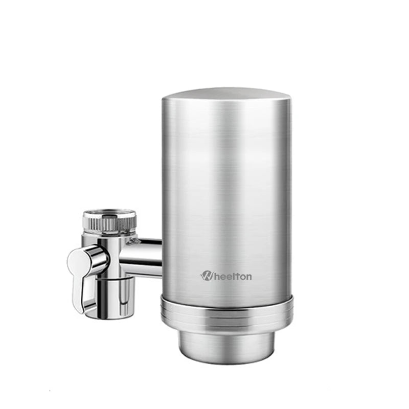Wheelton Stainless Steel Faucet Water Filter – Activated Carbon Ceramic Purifier