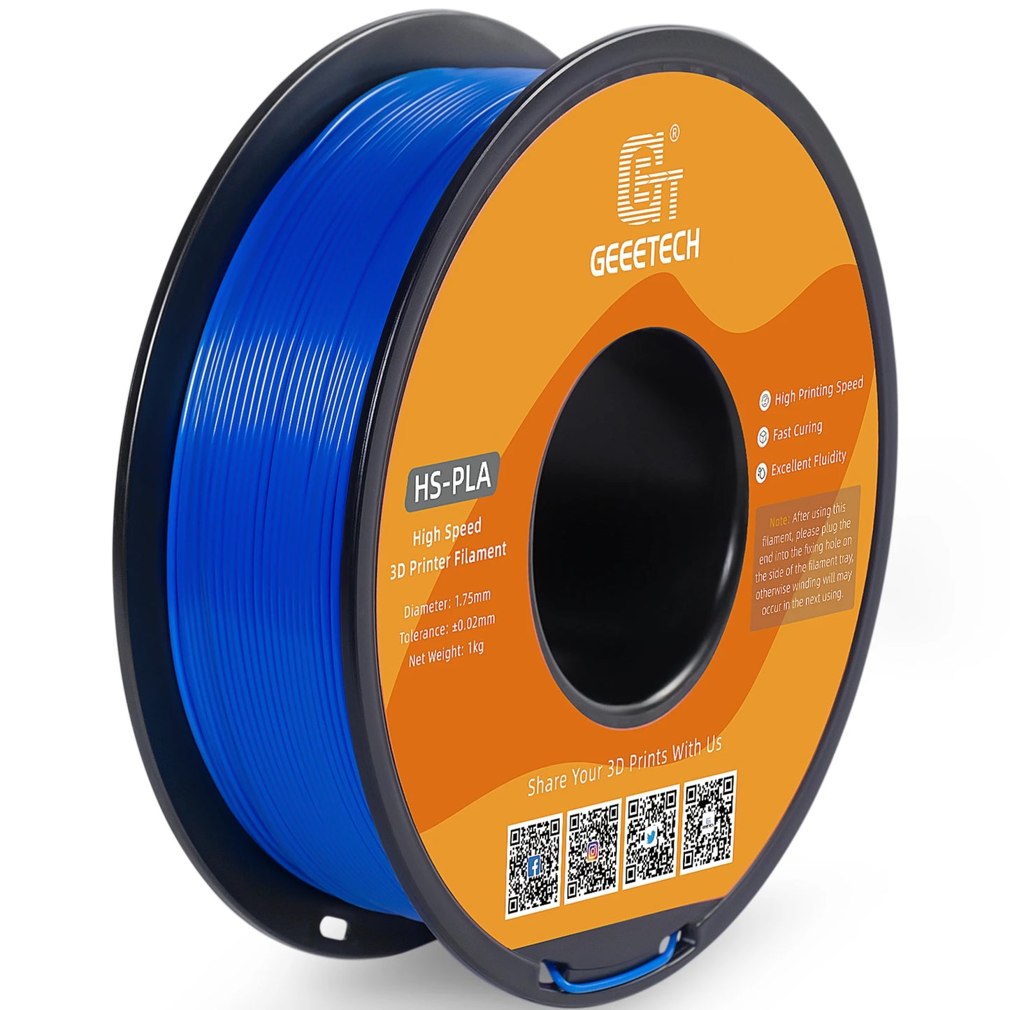 GEEETECH High-Speed PLA Filament – 1.75mm, 1KG, Fast Curing, HS-PLA for High-Speed 3D Printing