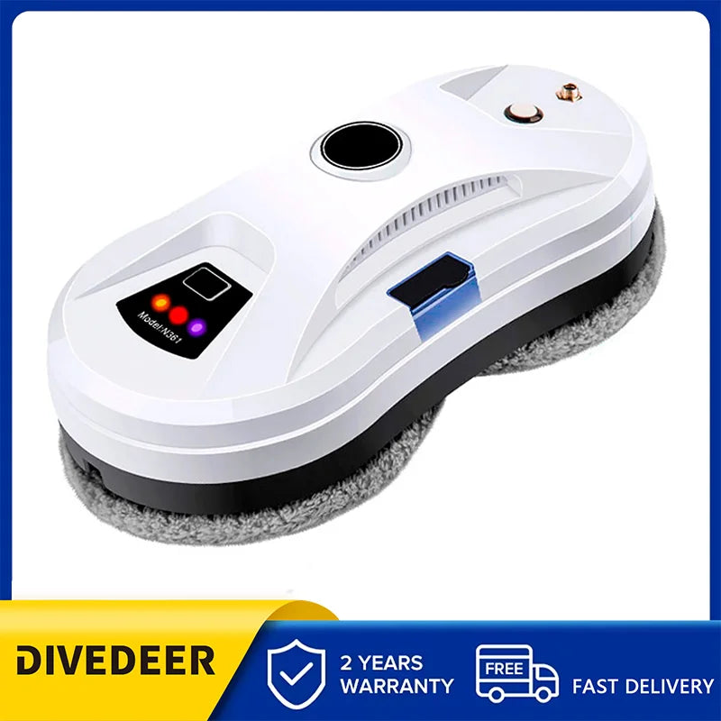 DIVEDEER Intelligent Window Cleaner Robot – Automatic Electric Window Washing Machine with EU Plug