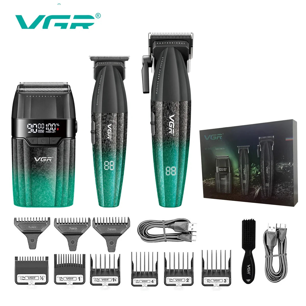 VGR Professional Hair Clipper | V-003 V-906 V-308 | Metal Body | Barber & Beard Trimmer