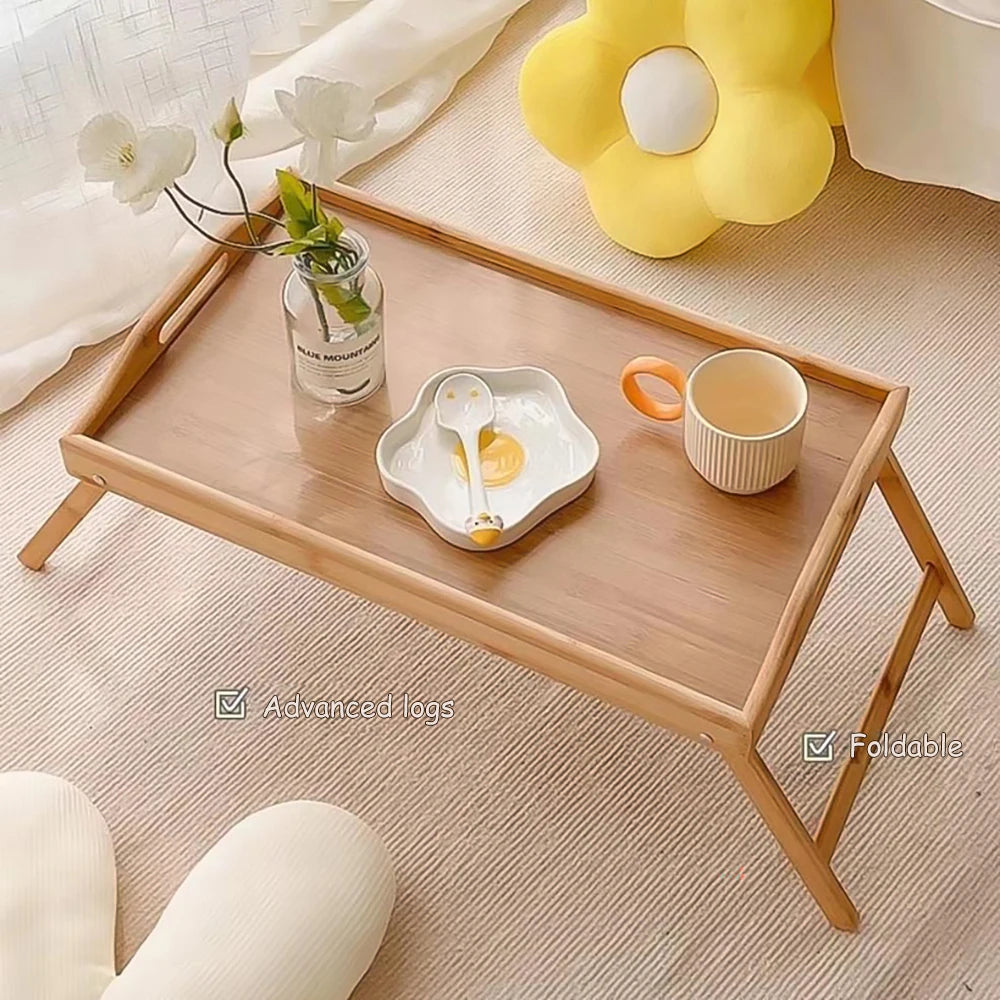 Wood Laptop Bed Tray Table | Adjustable Riser | Portable Lap Desk Stand | Cooling Holder for Bed & Sofa