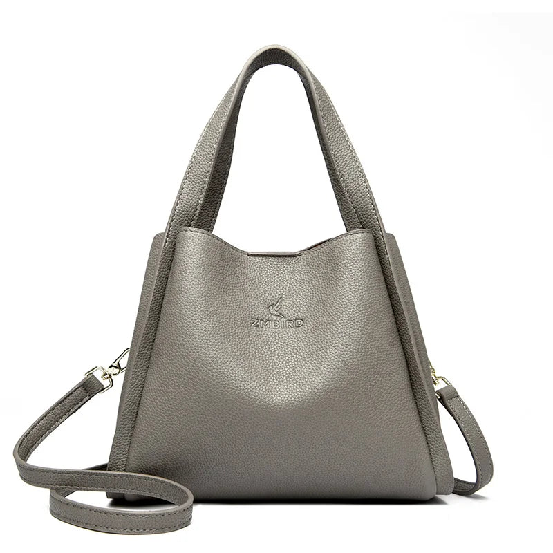 Soft PU Leather Tote Bag - Large Capacity Women's Shoulder Handbag