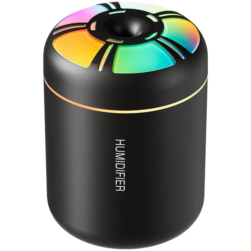 Searide Mini USB Humidifier – 180ml Ultrasonic Aroma Diffuser, Color LED, Touch Control, for Car, Home & Bedroom