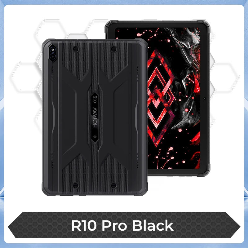 HOTWAV R10 Pro Rugged Tablet | 10800mAh | 10.1" HD+ | Android 14 | 8GB+256GB | 4G | 13MP