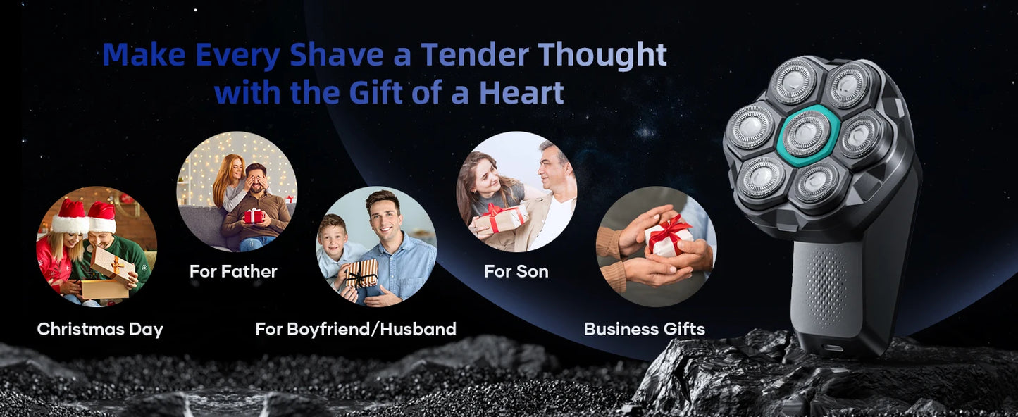 Kensen S32 7D Electric Head Shaver for Men – 8100/8500RPM, IPX6, USB-C, Magnetic Head, 120min