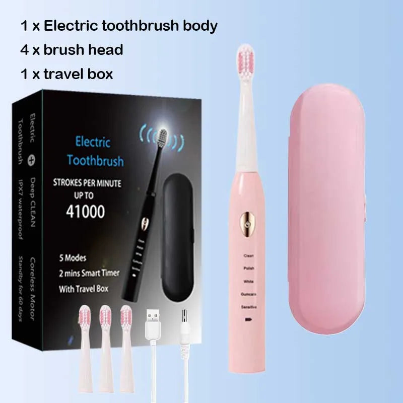 Rechargeable R.E.D. Electric Toothbrush with 5 modes, waterproof design, and 30-day battery life for effective oral care.