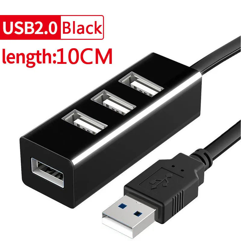 USB 2.0 Hub – Multi-Port USB Splitter for PC, Laptop & Mac