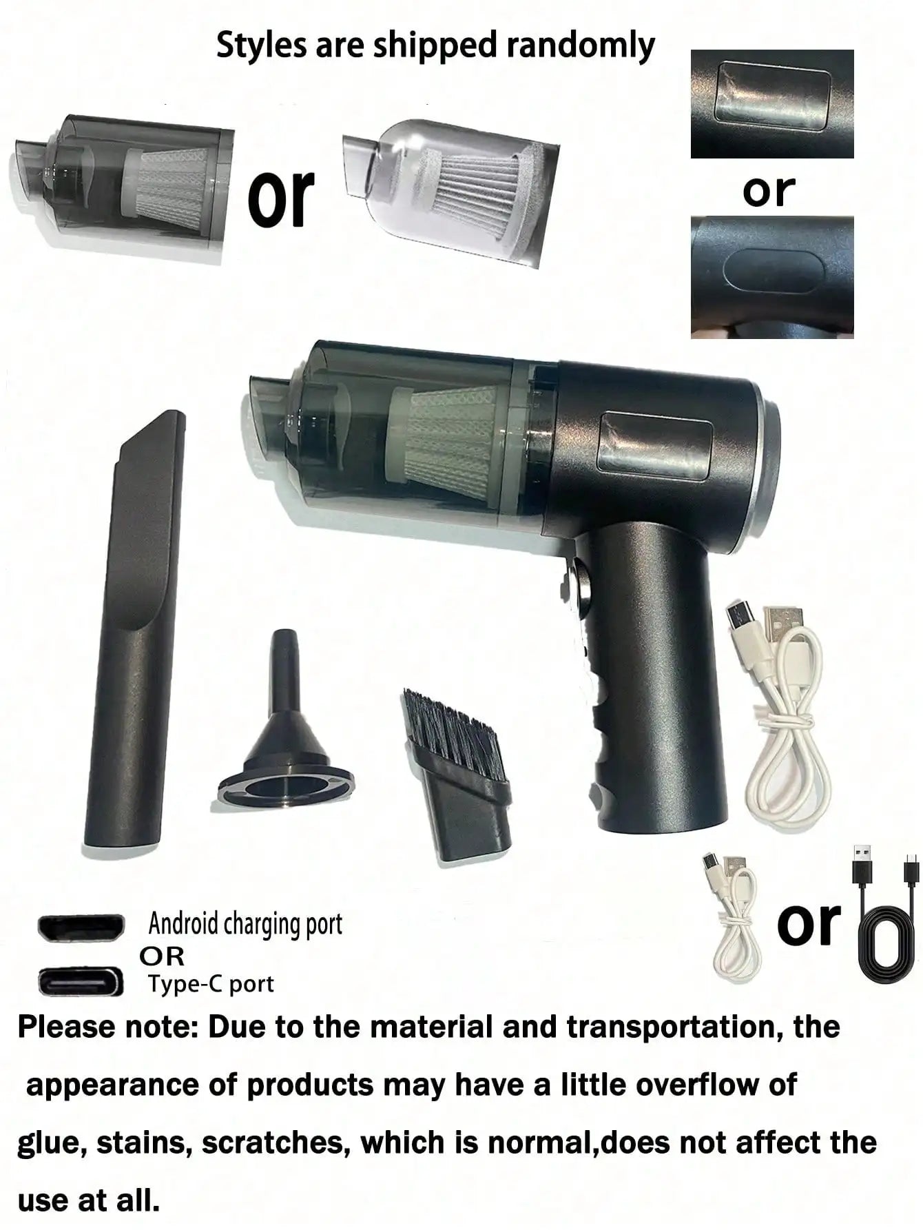 Cordless Handheld Vacuum Cleaner | Rechargeable, Multiple Nozzles for Car, Home, Pet Hair & Keyboard