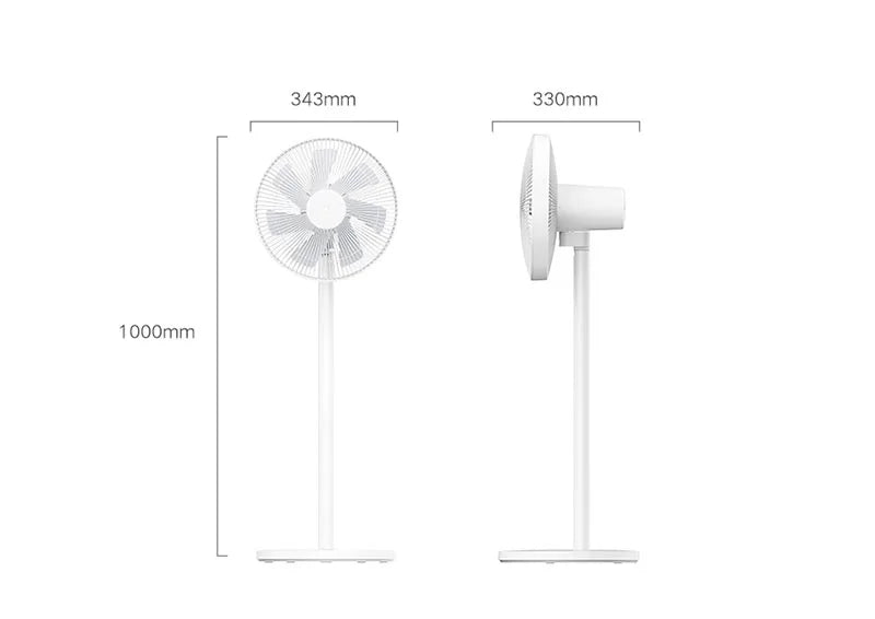 Xiaomi MIJIA Floor Fan — 7 Blade, 90° Wide-Angle Oscillation, Mi Home APP Control, Wired