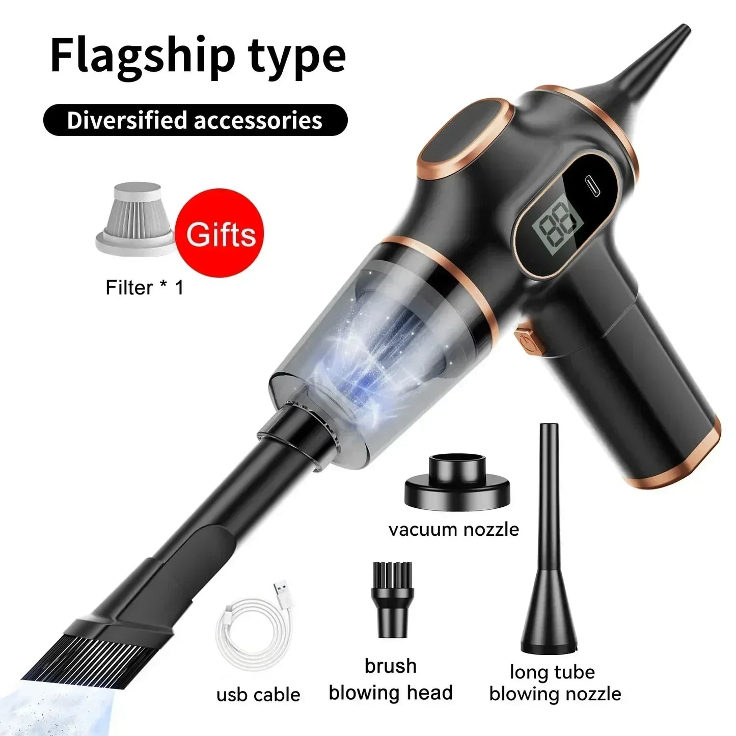 Handheld Wireless Vacuum Cleaner – 9500000Pa, Cordless, Car & Home