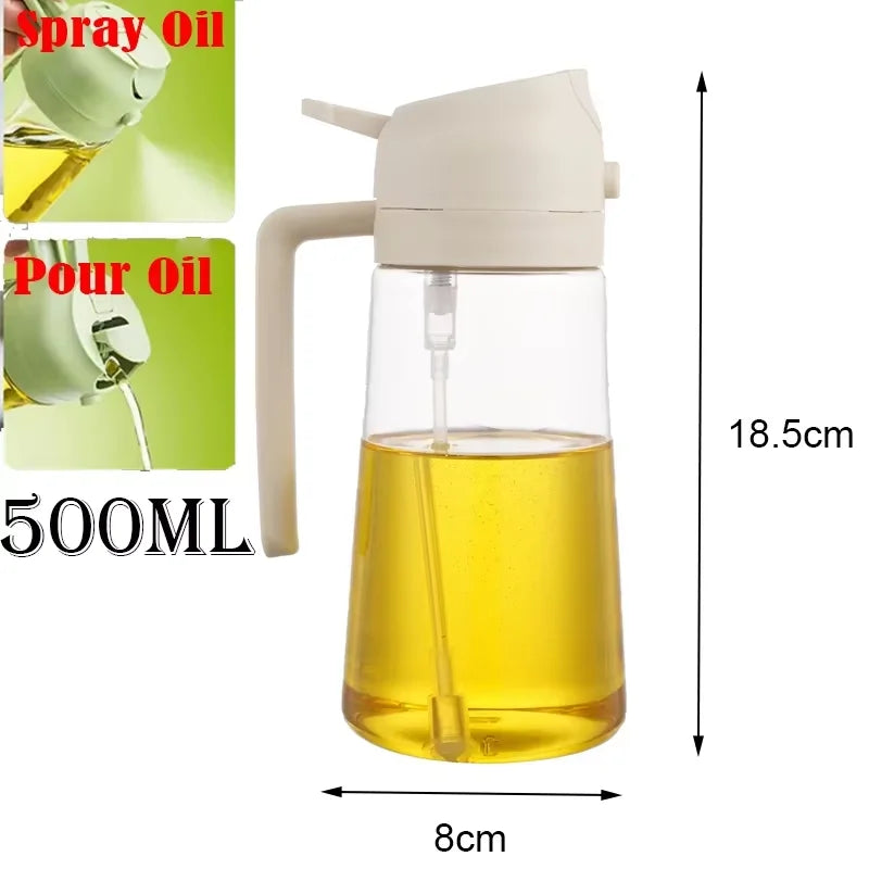 2-in-1 Pour & Spray Oil Dispenser Bottle | 500ml Kitchen Oil Sprayer
