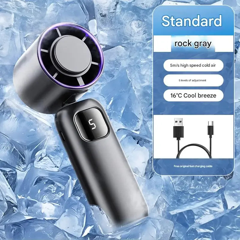 Portable Rechargeable Turbo Fan – Handheld & Desktop, Camping & Office Use