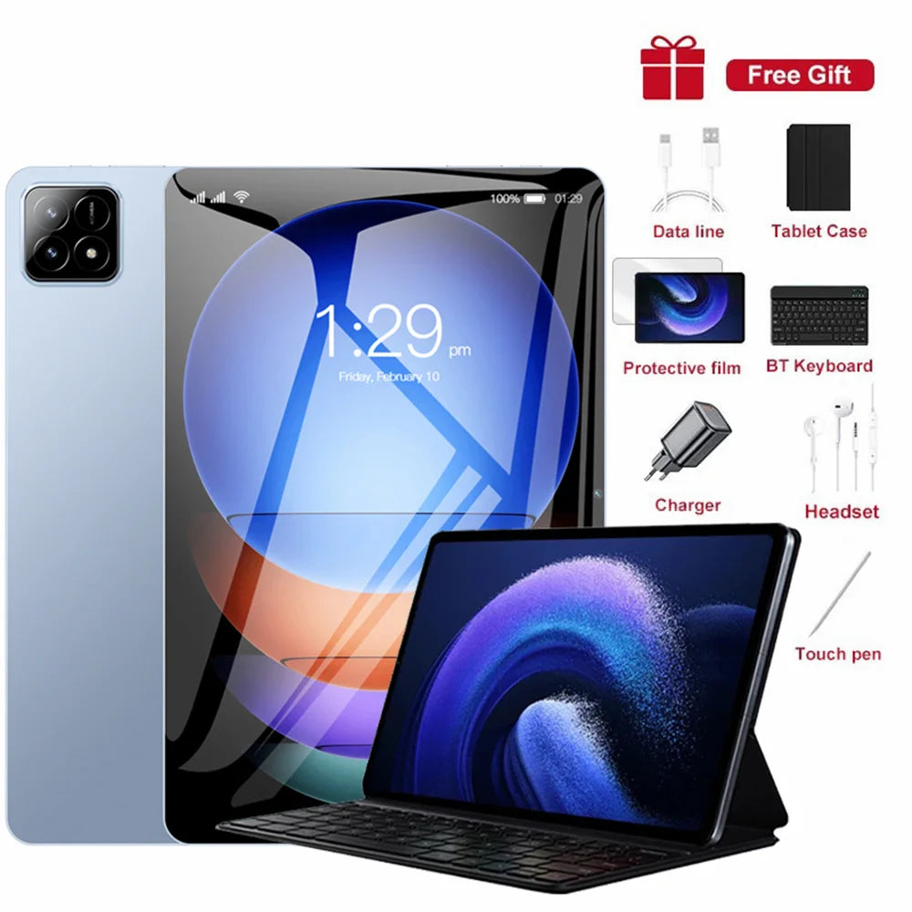 Android Tablet 10.1" | 4GB+32GB | Dual SIM 4G | 4000mAh | WiFi | With Optional Keyboard