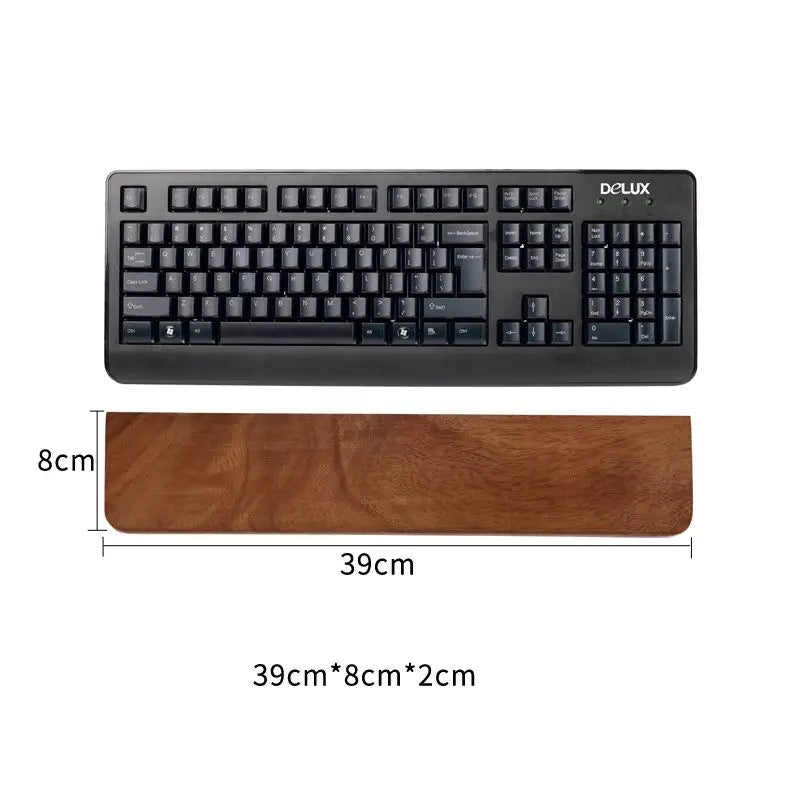 Walnut Wood Keyboard Wrist Rest – Ergonomic Palm Pad for 60/68/87/98/104/108 Key Mechanical Keyboards
