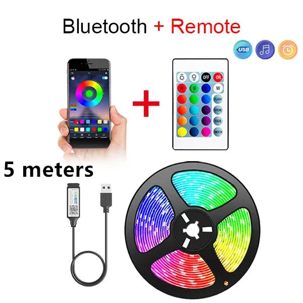 Bluetooth LED Strip Lights Smart SMD 5050 - APP & Remote Control, TV Backlight & Room Decor