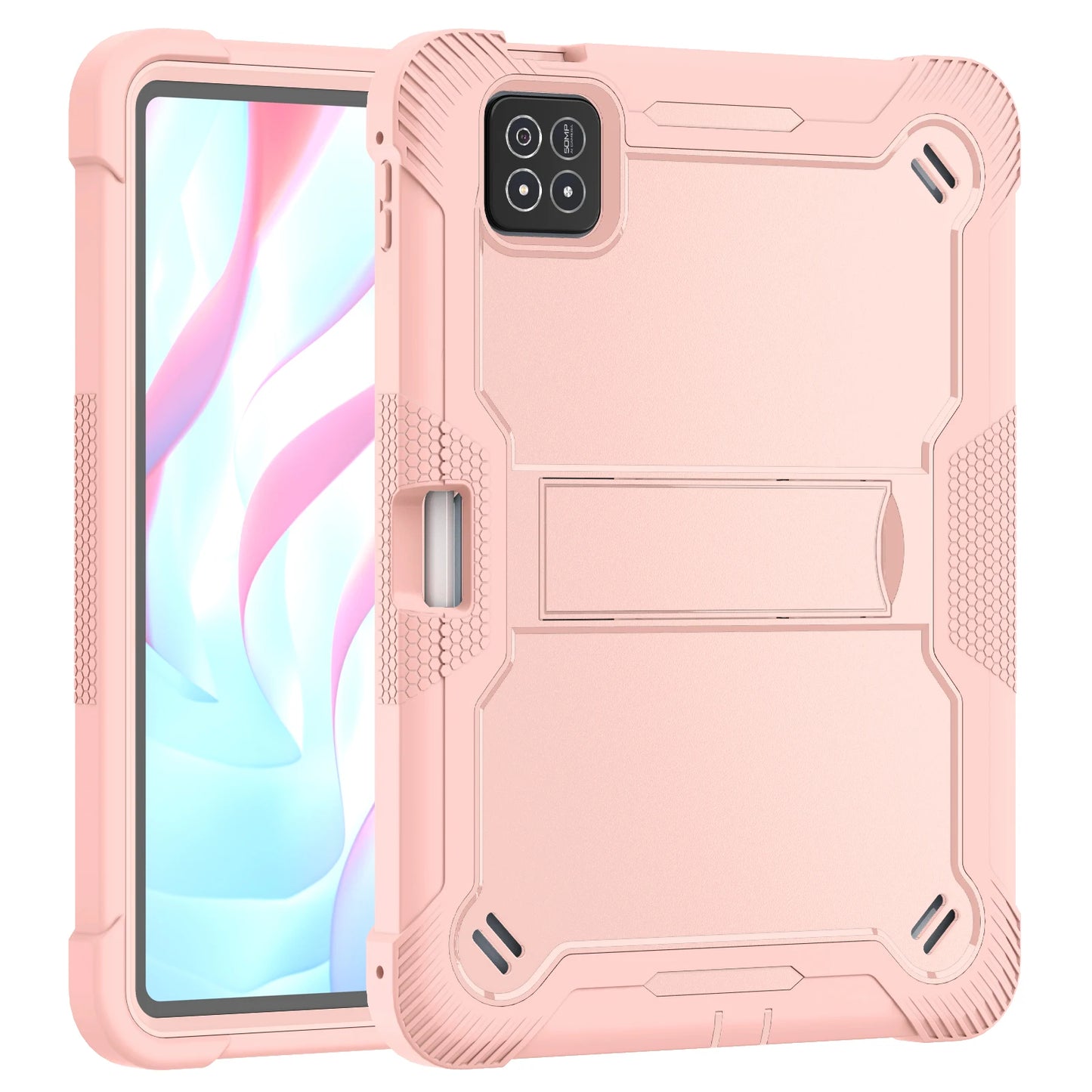 R.E.D. Shopping Xiaomi Pad 7 Pro rugged tablet case with kickstand and pen slot, full body protective cover in black.