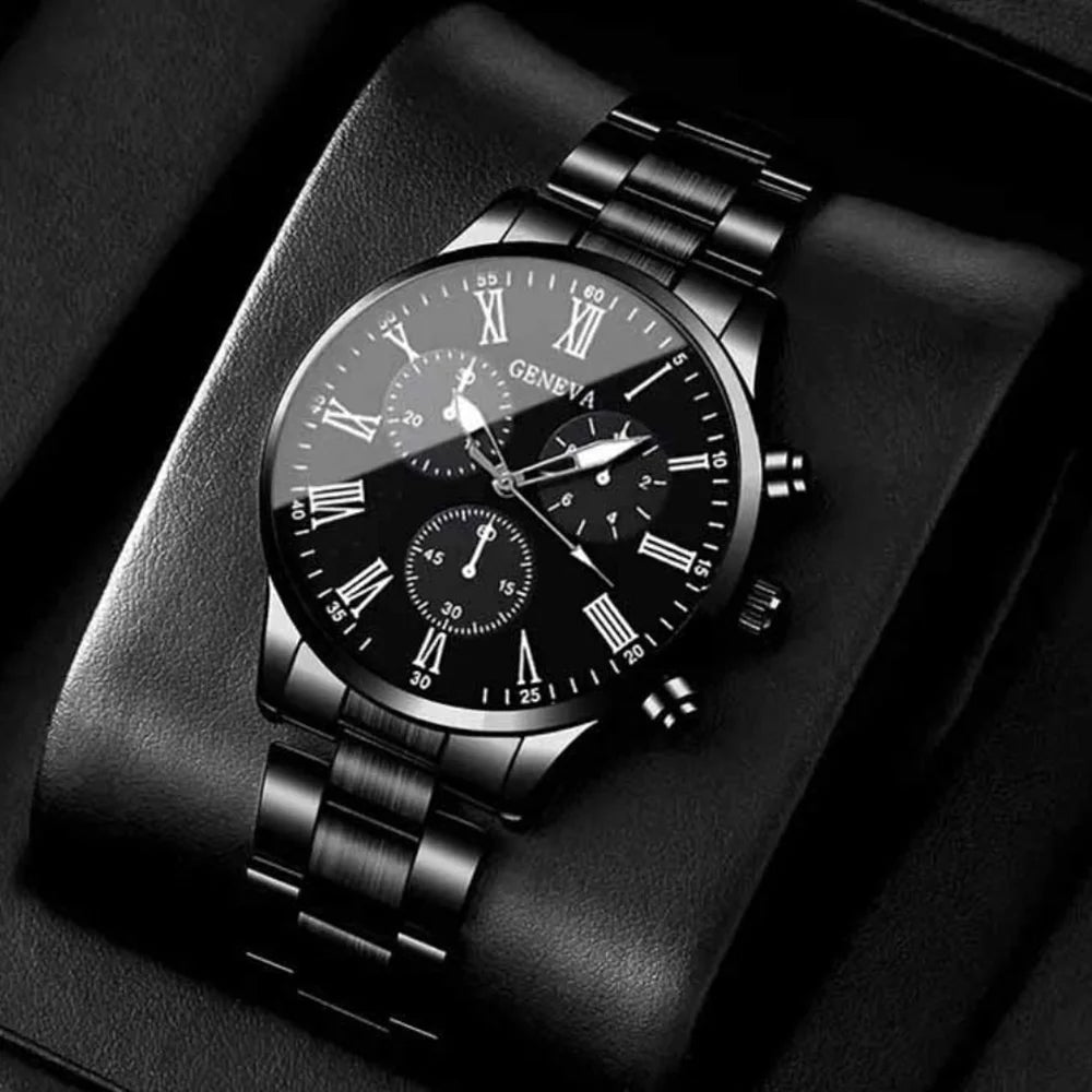 Men's Classic Business Quartz Watch - Stainless Steel Band, Elegant Dress Watch