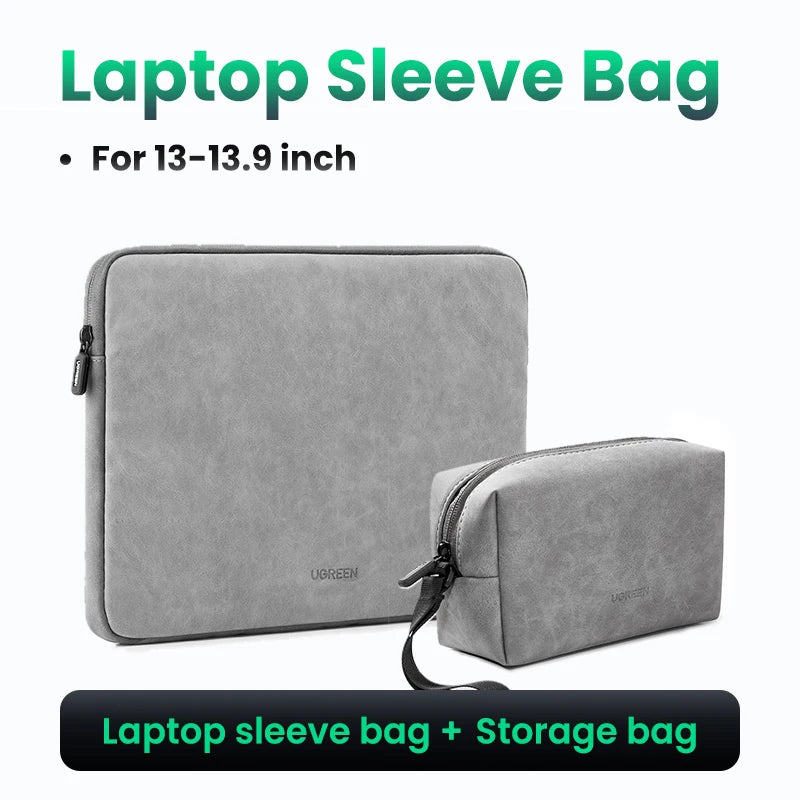 UGREEN Laptop Sleeve Bag 13.9" / 14.9" – Waterproof PU Case for MacBook, iPad, Lenovo, HP