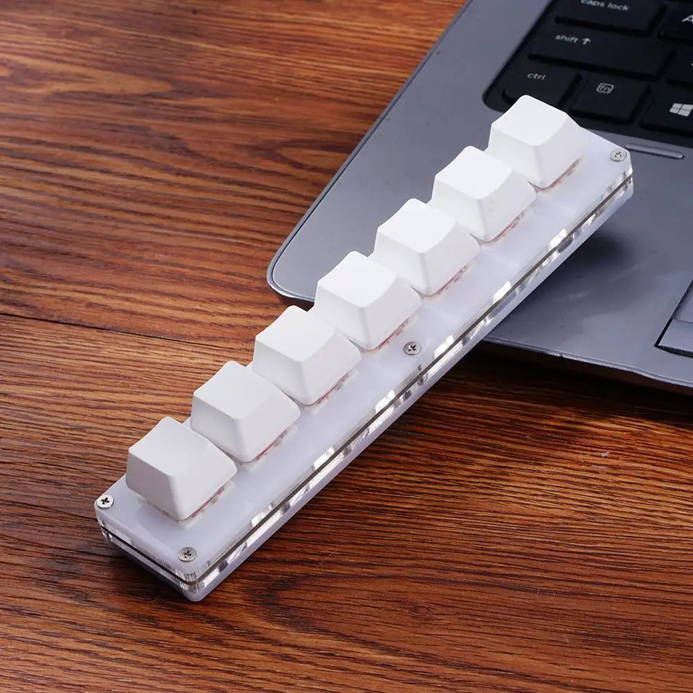 Mini 7-Key Programmable Macro Mechanical Keyboard – USB Wired DIY Macropad for Gaming & Work