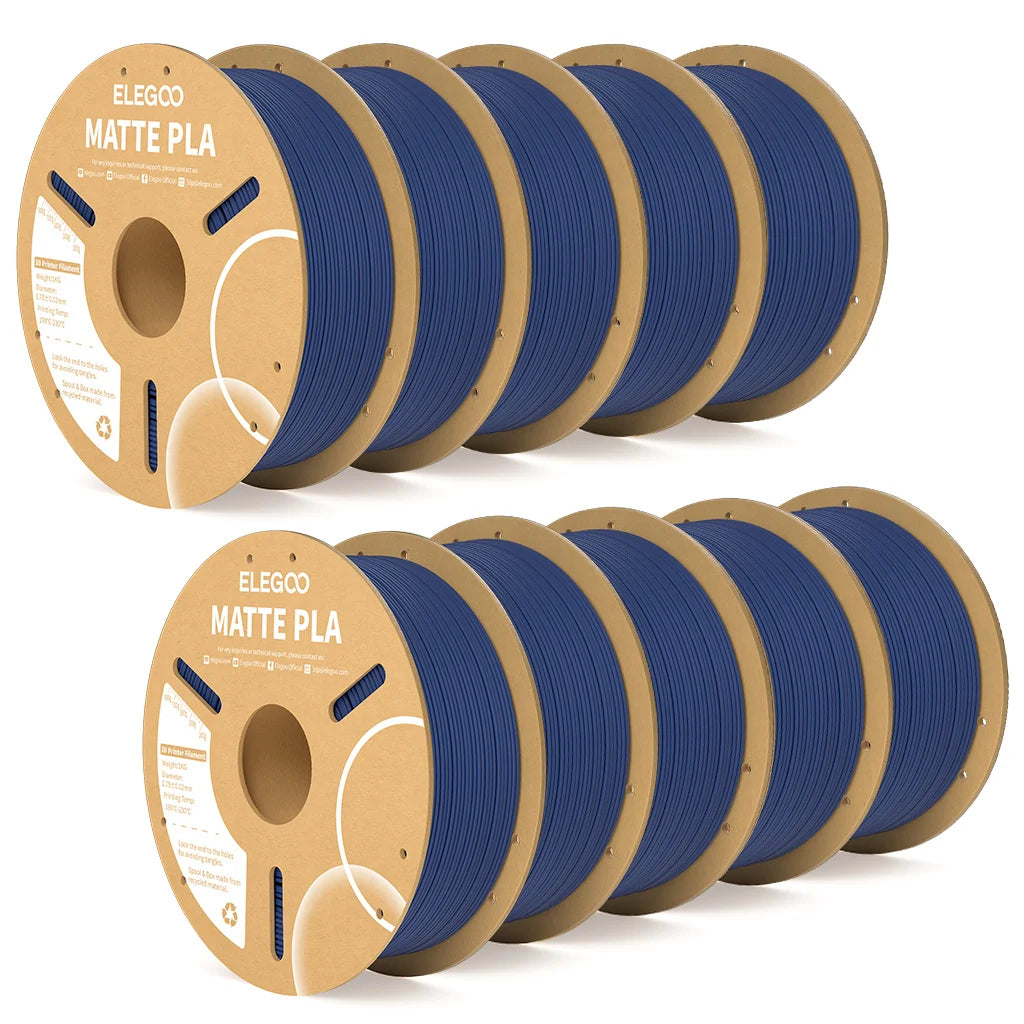 ELEGOO Matte PLA Filament 1.75mm 1KG – +/-0.02mm Accuracy, Cardboard Spool