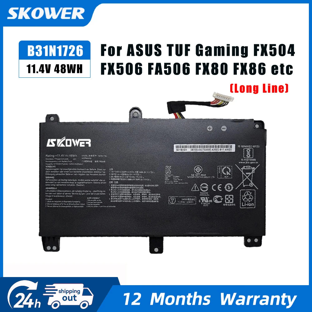 ASUS TUF FX504 / FX505 / ROG A15 / A17 Replacement Battery B31N1726 48Wh