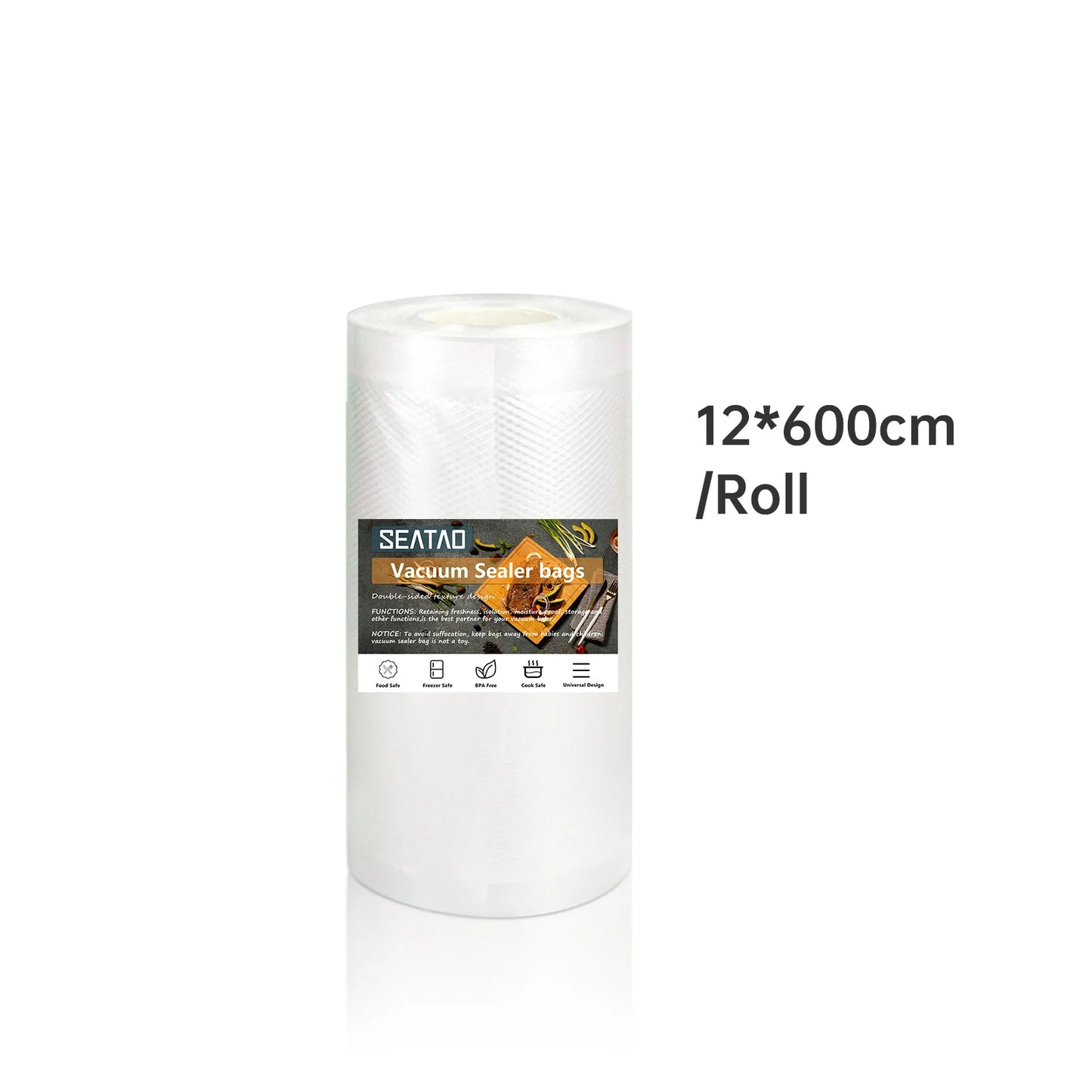 Set of R.E.D. Shopping SEATAO vacuum bags for food storage, 12-28cm rolls for vacuum sealer, long-lasting freshness.