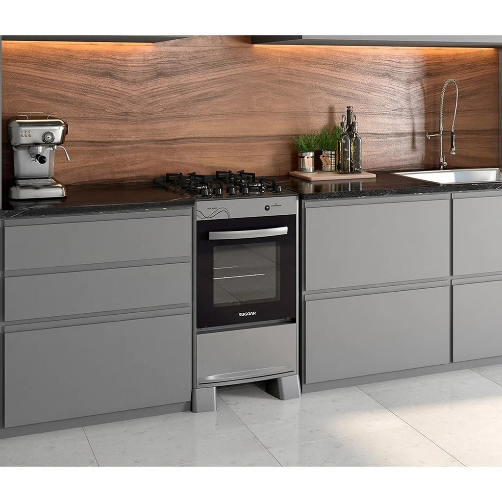 Suggar Neo Glass Stove 4 Burners | Stainless Steel | Bivolt | FGVNG410