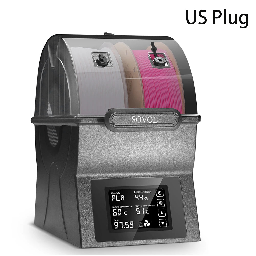 Sovol SH02 Filament Dryer – Sealed Storage Box, PTC Heater, Spool Holder, Filament Dehydrator
