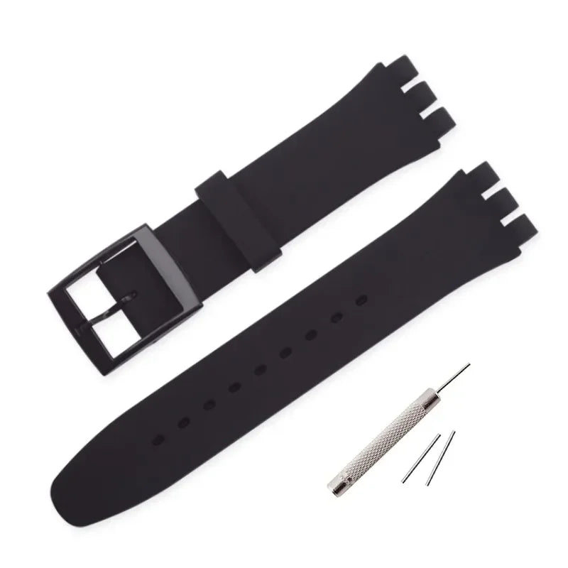 Colorful Silicone Replacement Strap for Swatch – 16/17/19/20mm Sports Watch Band