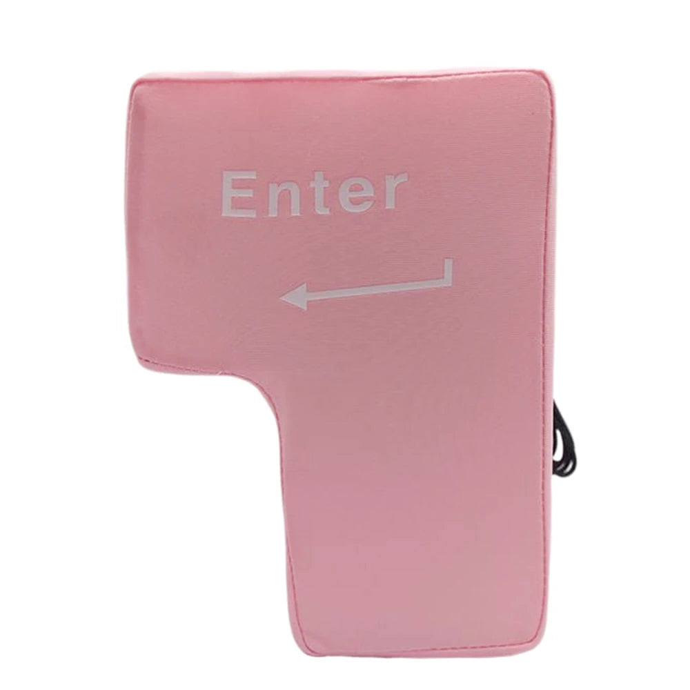 Giant USB Enter Key Pillow – Soft Decompression Stress Relief Toy for Office & Desk