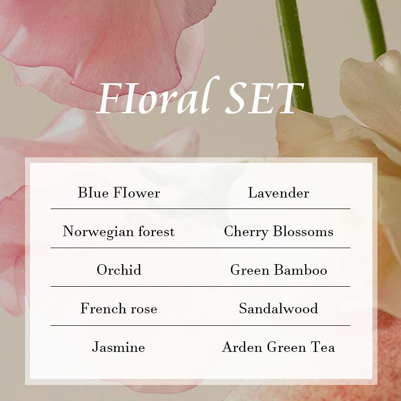 100% Pure Essential Oil Set 10x5ml – Hotel, Floral, Perfume & Mix Scents for Aroma Diffuser