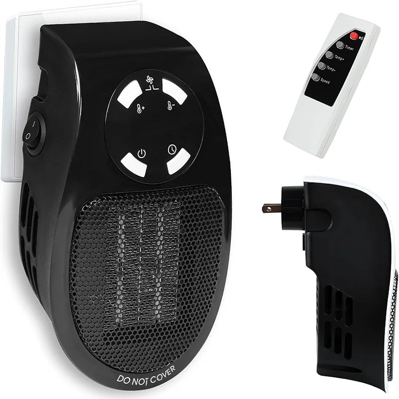 Eco Plug-In Electric Wall Heater — Energy Efficient, Low Noise, Portable Indoor Space Heater