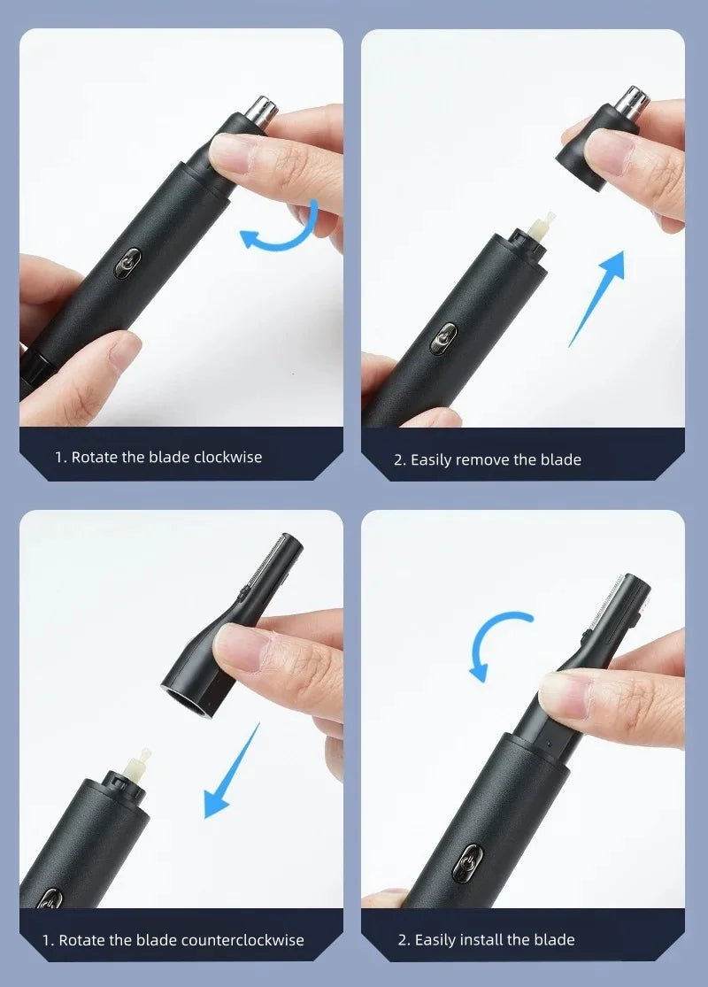 Xiaomi 3-in-1 Electric Nose & Ear Hair Trimmer – Painless, USB Rechargeable