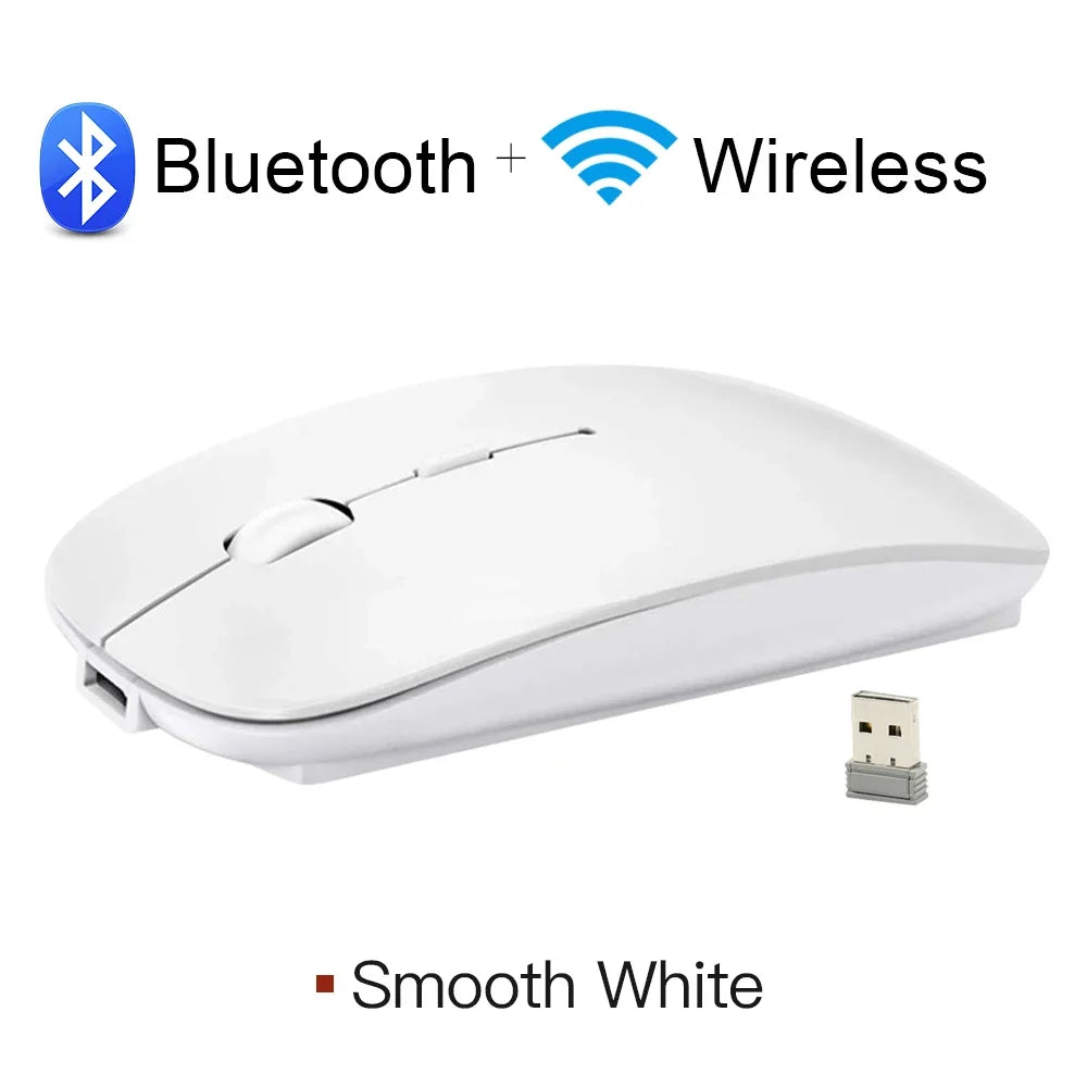 Wireless Bluetooth computer mouse with ergonomic design, mini size, silent click, optical sensor, suitable for PC use.