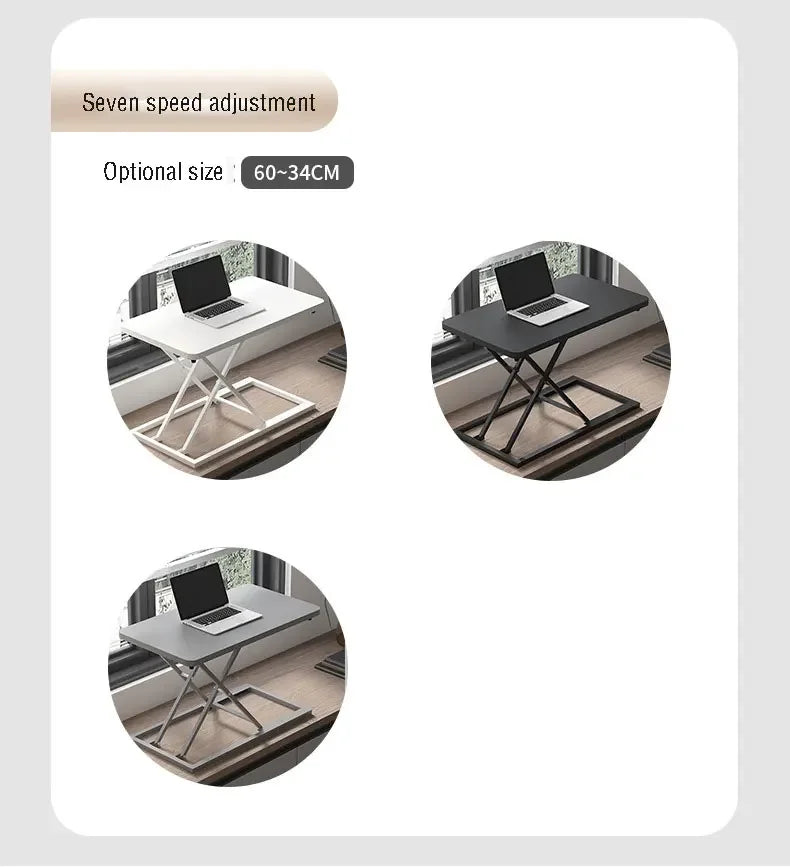 Height Adjustable Folding Standing Computer Desk with Keyboard Tray for Home Office Gaming Lift Laptop Table Stand Workbench