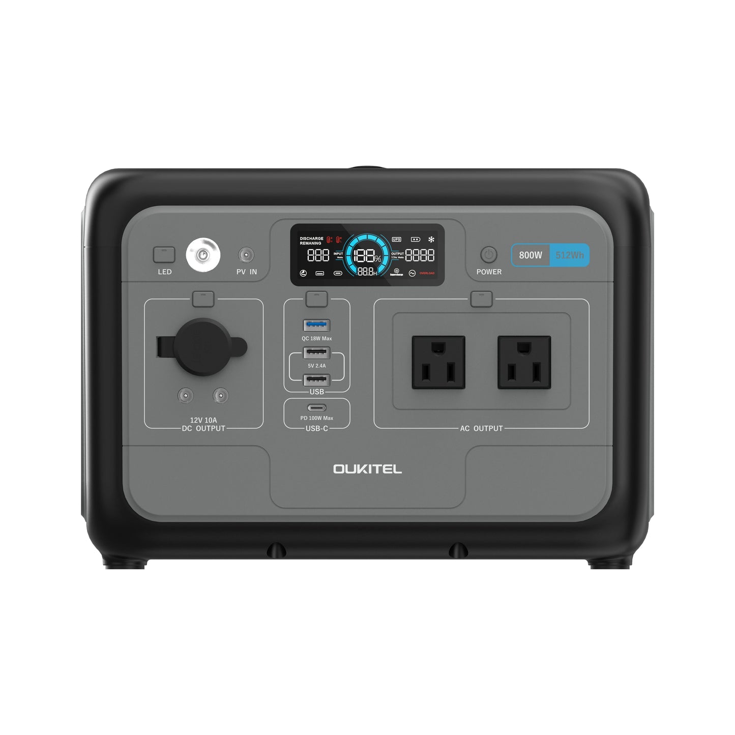 OUKITEL P800E Portable Power Station 800W | 512Wh LiFePO4 | Solar Generator