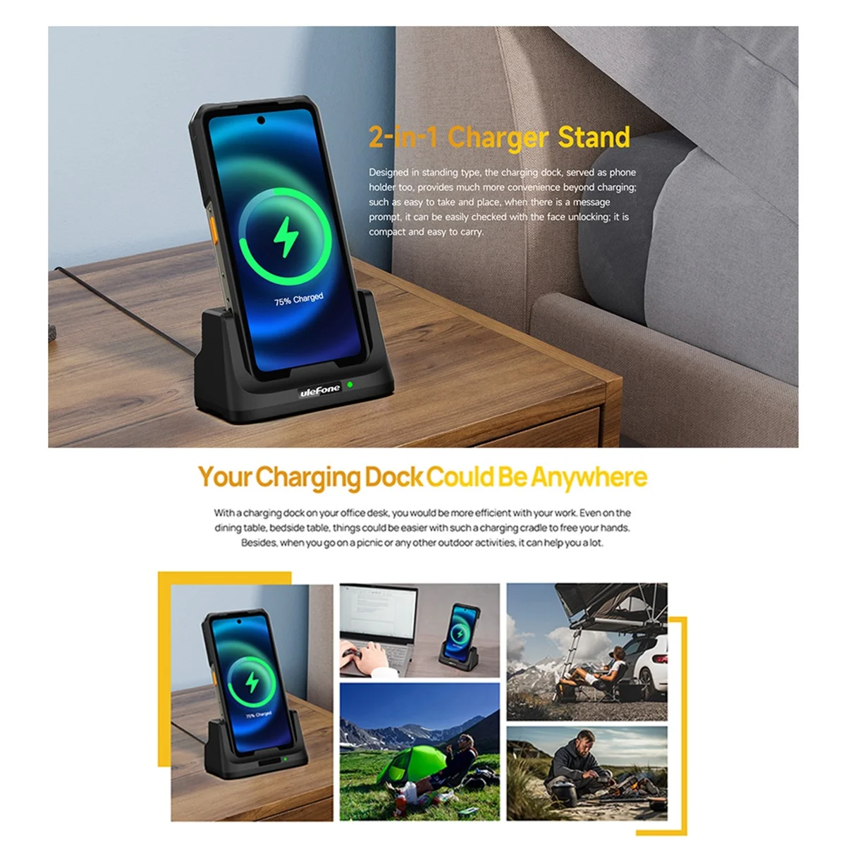 Ulefone UAS22 33W Desk Charging Dock – Fast Charging Station for Ulefone Armor 26 Ultra