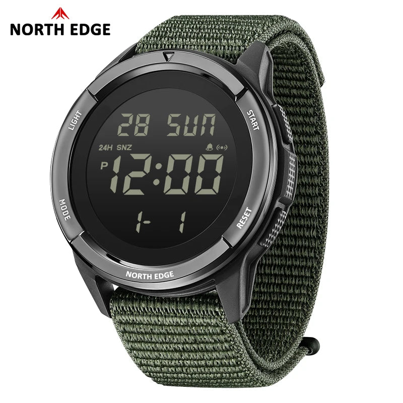 NORTH EDGE TERRAX Men's Digital Sport Watch – 50M Waterproof, Stopwatch, Countdown, Outdoor