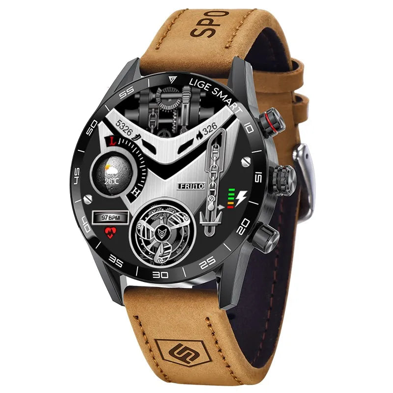 LIGE 2024 Rugged Military GPS Smart Watch – AMOLED HD, Heart Rate, BT Call, Waterproof