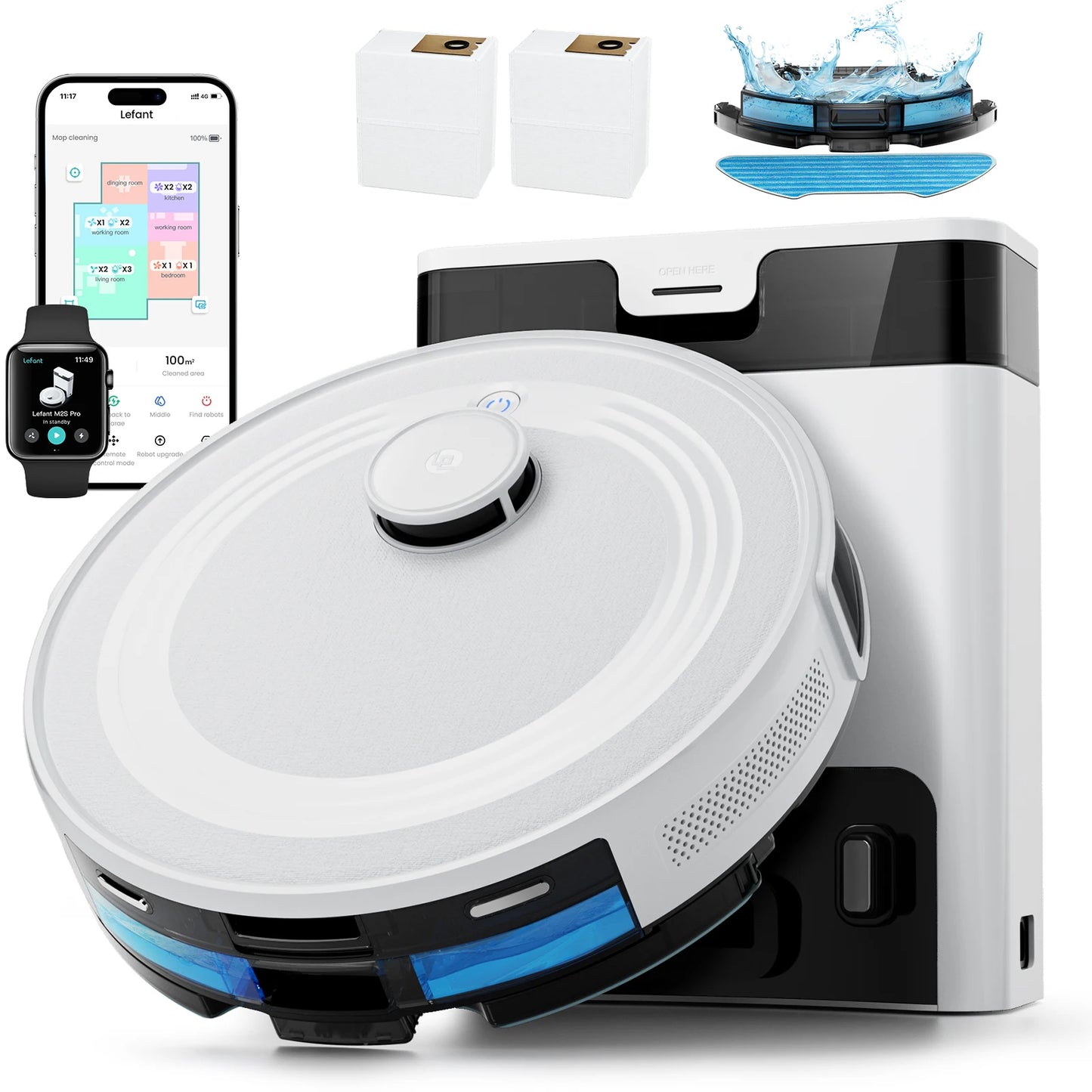 Lefant M2S Pro Robot Vacuum Cleaner – 10000Pa, Laser Navigation, Auto Dust Station