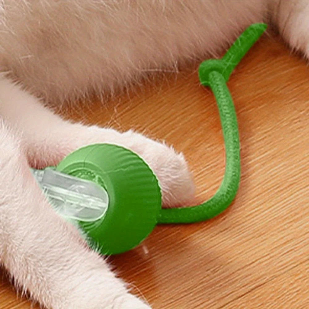 Rechargeable Smart Rolling Ball Toy for Cats & Dogs with Faux Tail