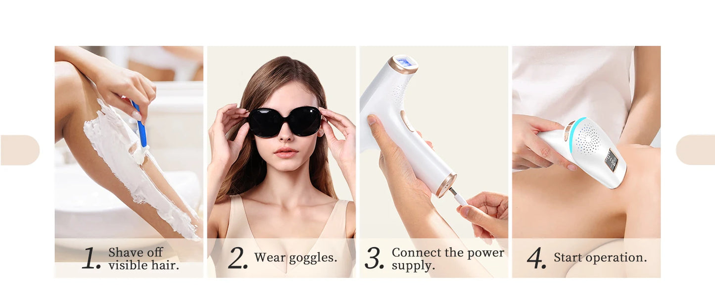 Totmizby 3-in-1 IPL Laser Epilator – 999,900 Flashes, Painless Hair Removal for Face, Body & Bikini