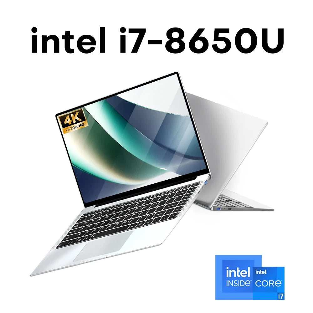 14.1" Portable Laptop – Intel Core i7-8650U or Atom A3950, 12GB RAM, up to 2TB SSD, 4K HD | Windows 11 Office