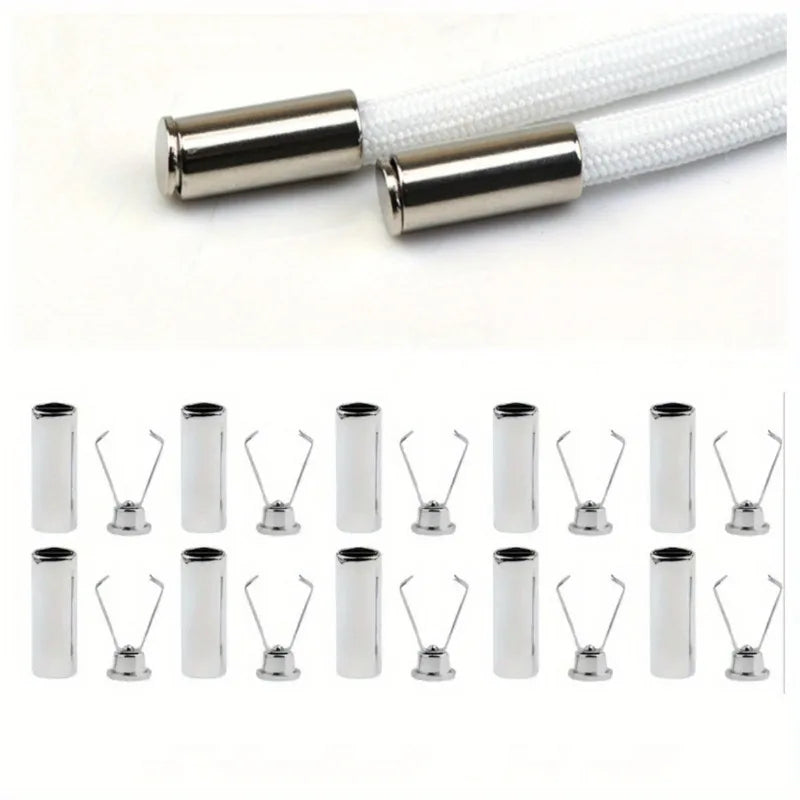 Heavy Duty Metal Cord Locks 10-Pack | Adjustable Clips for Shoelaces, Bags & Hoodies