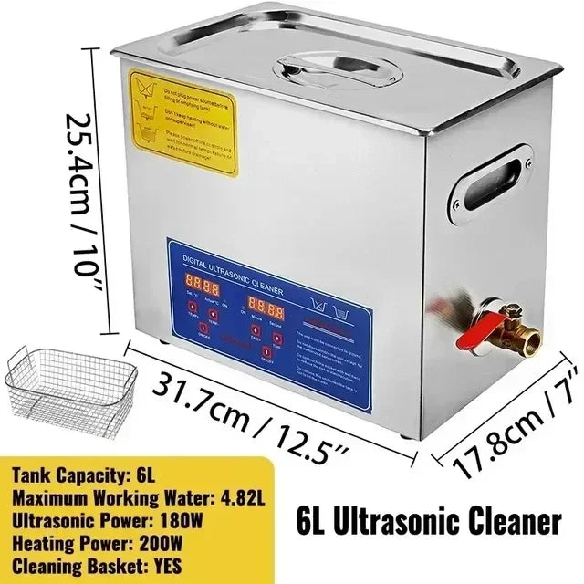 Ultrasonic Cleaner 1.3L–30L 40kHz 220V EU Plug – Portable Ultrasound Bath Washer