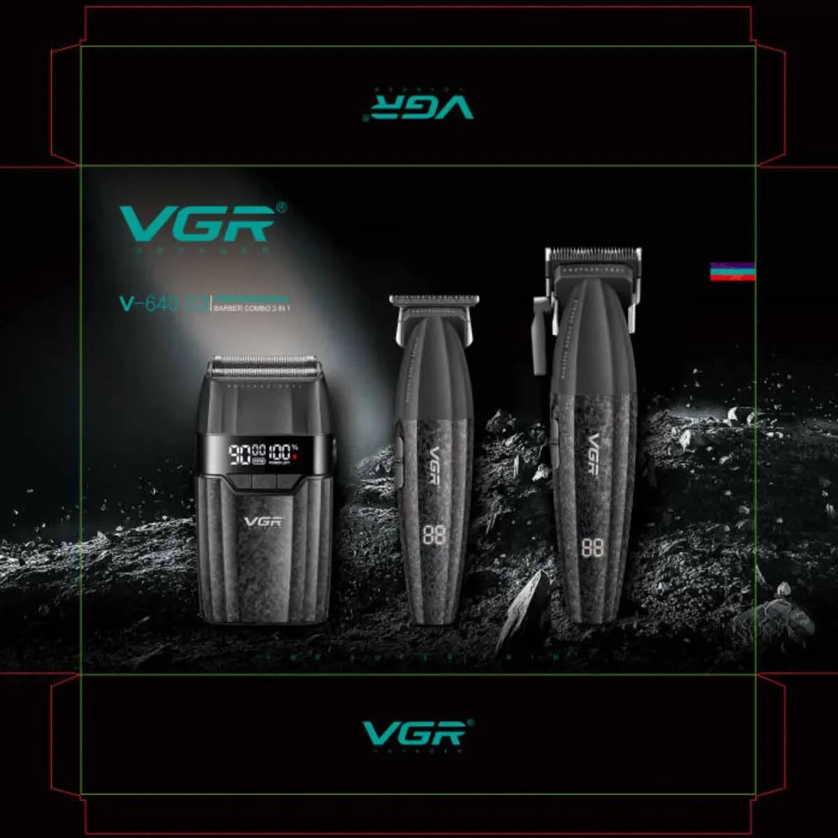VGR V-640 Professional Hair Clipper | 9000 RPM | Cordless | Metal Body | Men's Trimmer