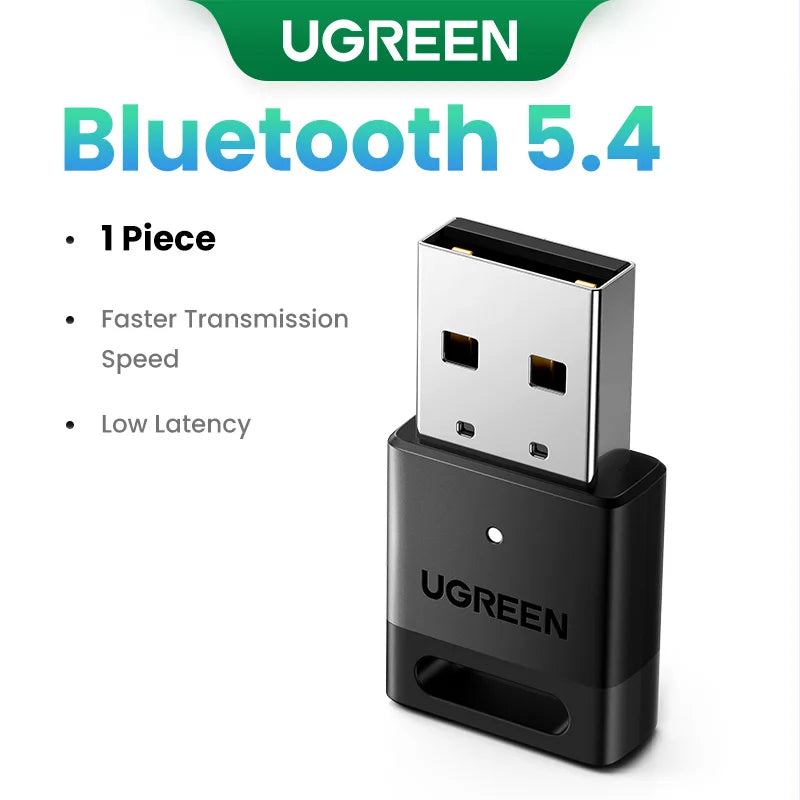 UGREEN USB Bluetooth 5.4 / 6.0 Adapter | Dongle for PC | Keyboard, Mouse & Speaker Support | Model 45134
