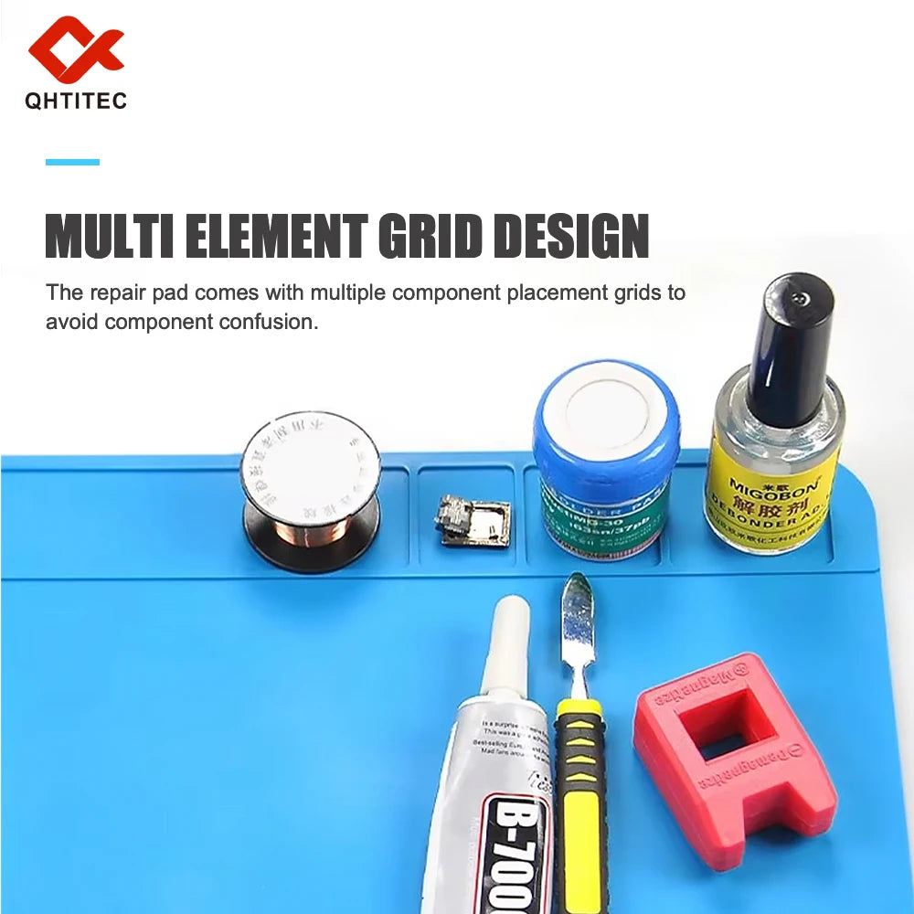 Silicone Soldering Work Mat – Heat Resistant 932°F Anti-Static Magnetic Repair Mat